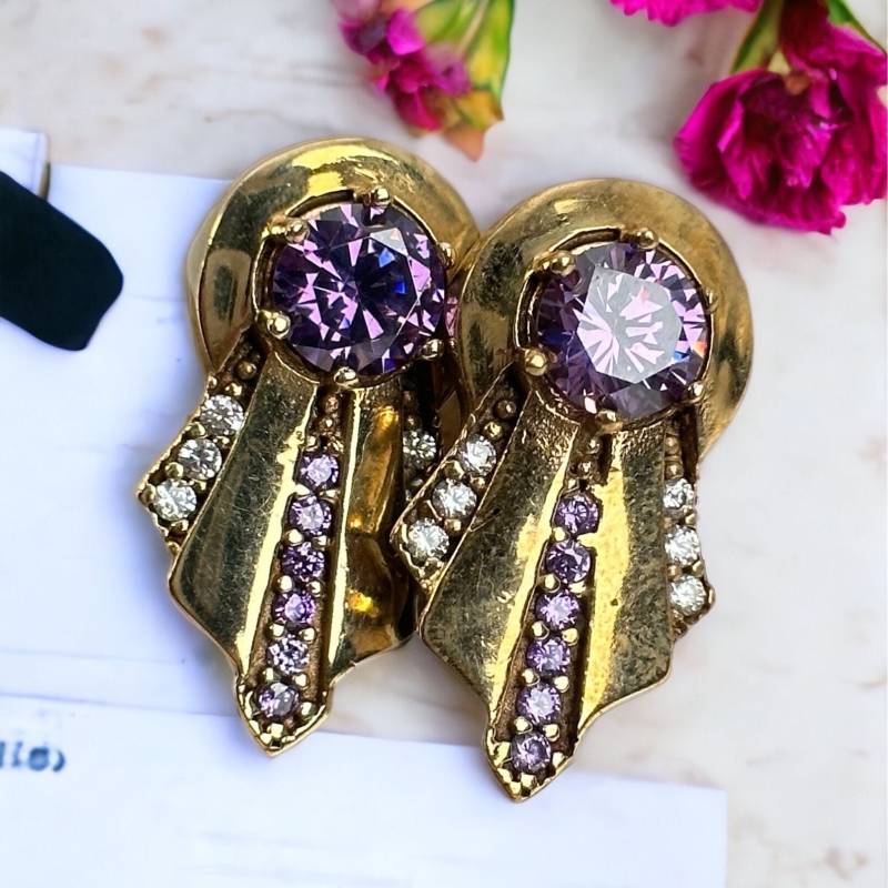 Art Deco Creolen 925Er Silber Zirkonia Vintage Geschenk Damen 26 X 14mm Scharniercreolen Eleganter Eyecatcher Ohrringe Retro Zeitlos Luxus von EyecatchersJuwellery