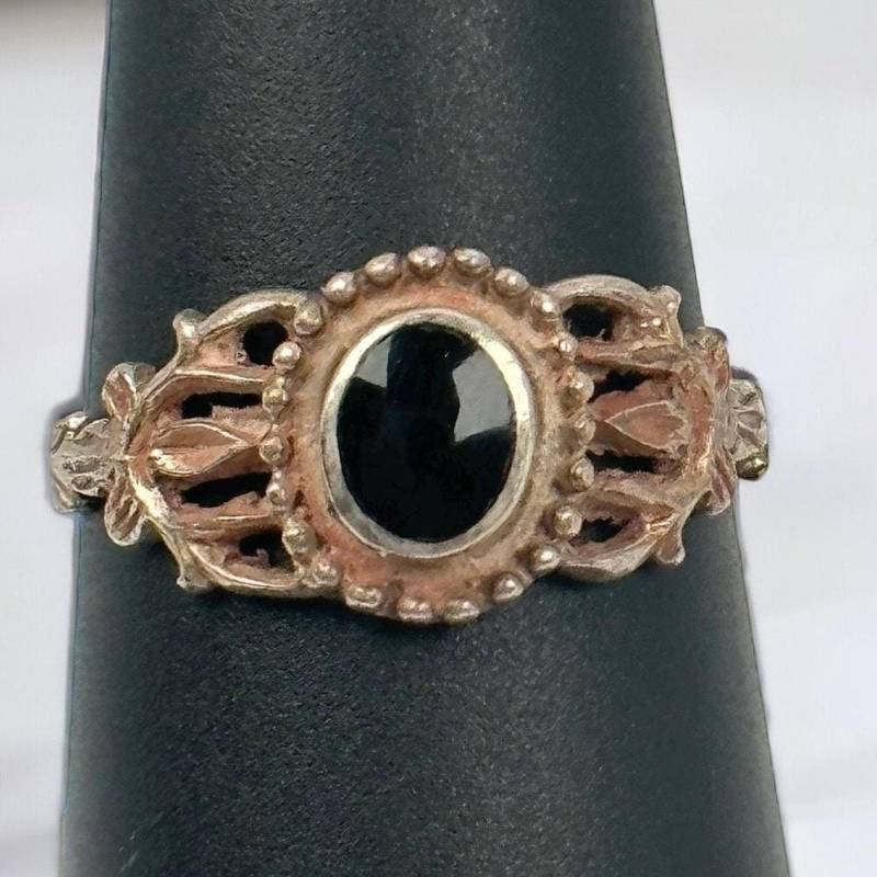 Art Deco Ring Echt Silber 19, 1mm Gr. 60 Vintage Geschenk Damen Silberring Eyecatcher Recycelt Retro Edelstein Elegant Rar von EyecatchersJuwellery