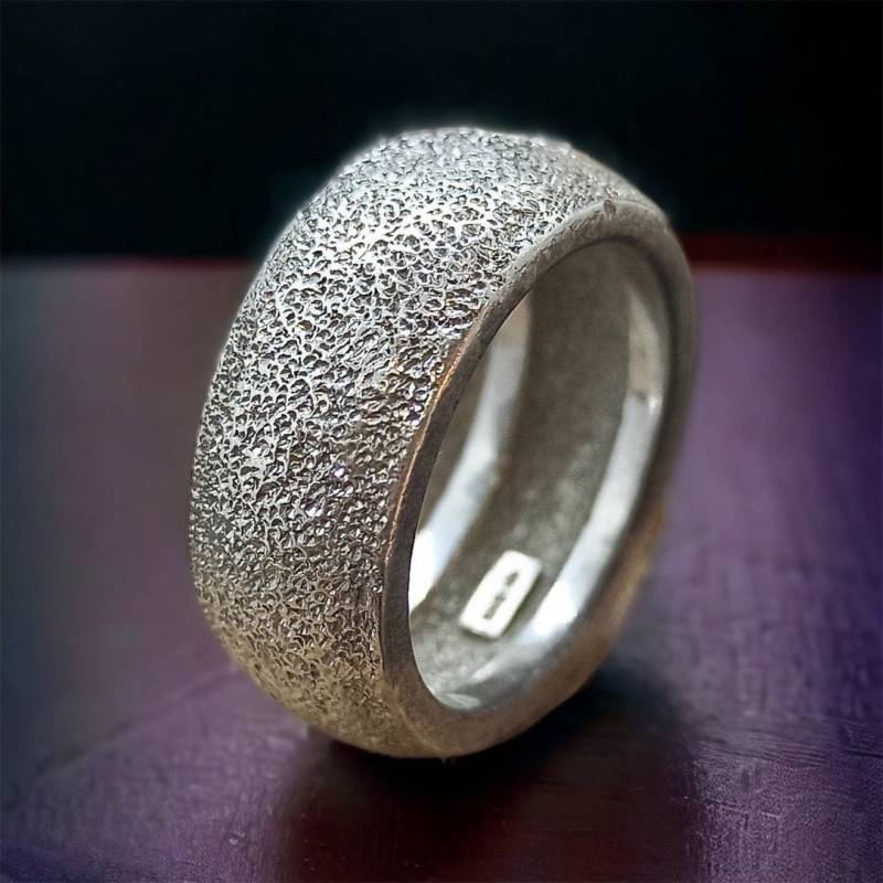 Auffallender Ring 925Er Silber 17, 5mm Gr. 55 Vintage Geschenk Patina Muster Eyecatcher Damen Herren Silberring von EyecatchersJuwellery