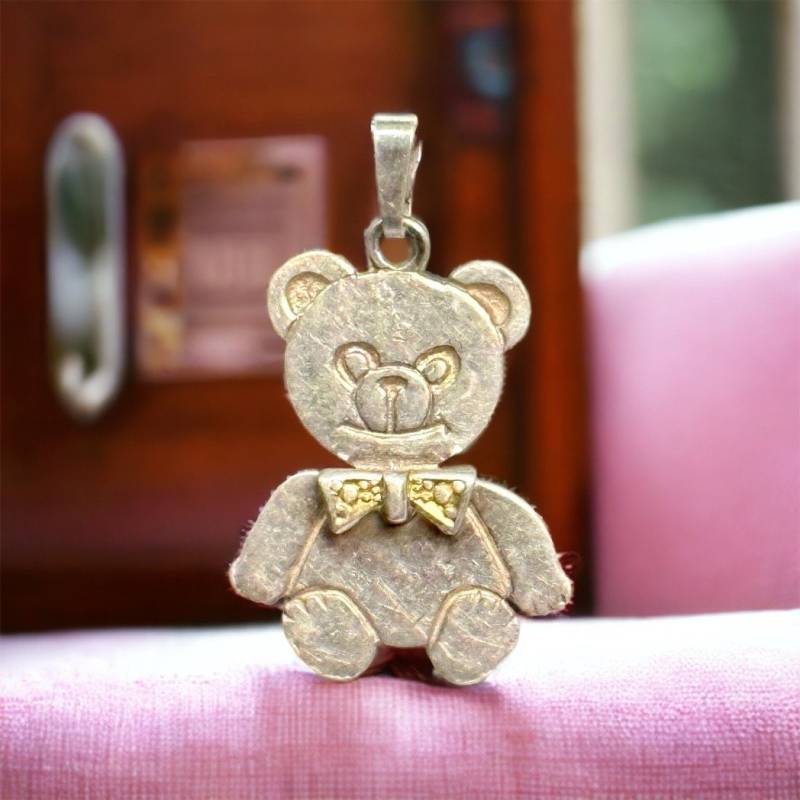Bärchen Kettenanhänger 925Er Silber Design Schmuck Mit Patina Luxus 27 X 17mm Anhänger Geburtstag Edel Zeitlos Kinder Teddybär Bär Teddy von EyecatchersJuwellery
