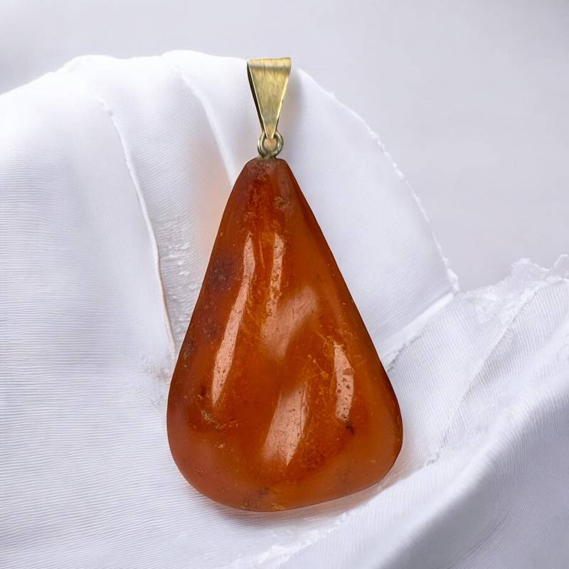 Bernstein Kettenanhänger 800Er Silber 53 X 28mm Edelstein Vintage Accessoires Anhänger Nachhaltiger Schmuck Geschenk Exklusiver Eyecatcher von EyecatchersJuwellery