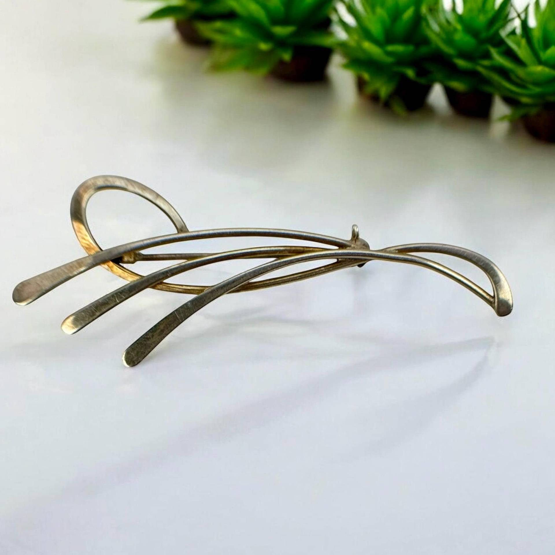 Brosche 835Er Silber Vintage Design Geschenk Gold Patina Luxus Accessoires Retro Zeitlos Modern Eyecatcher Rarität von EyecatchersJuwellery