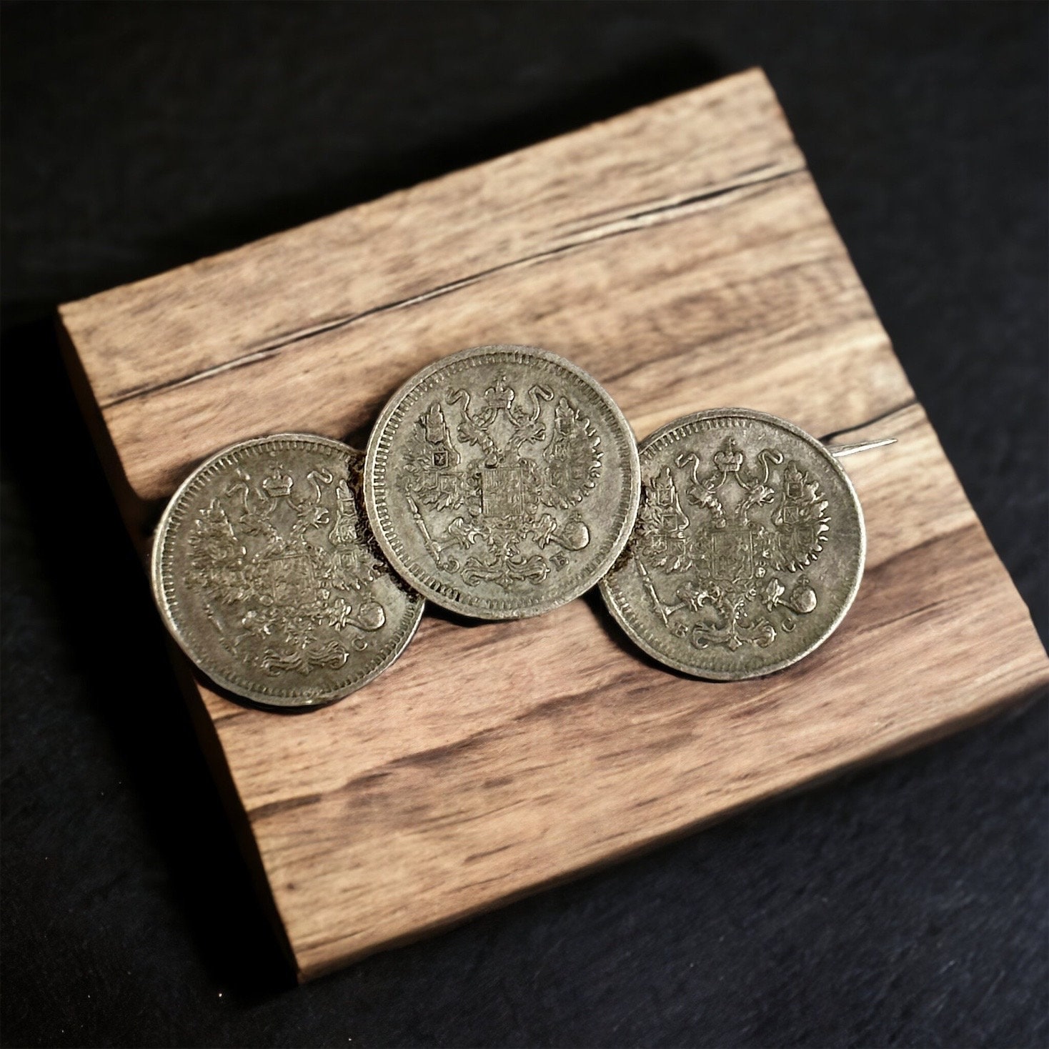 Brosche Echt Silber Trachtenschmuck Folklore 45 X 24mm Silberbrosche Vintage Geschenk Patina Münzen Kopeken Russisch Russland von EyecatchersJuwellery