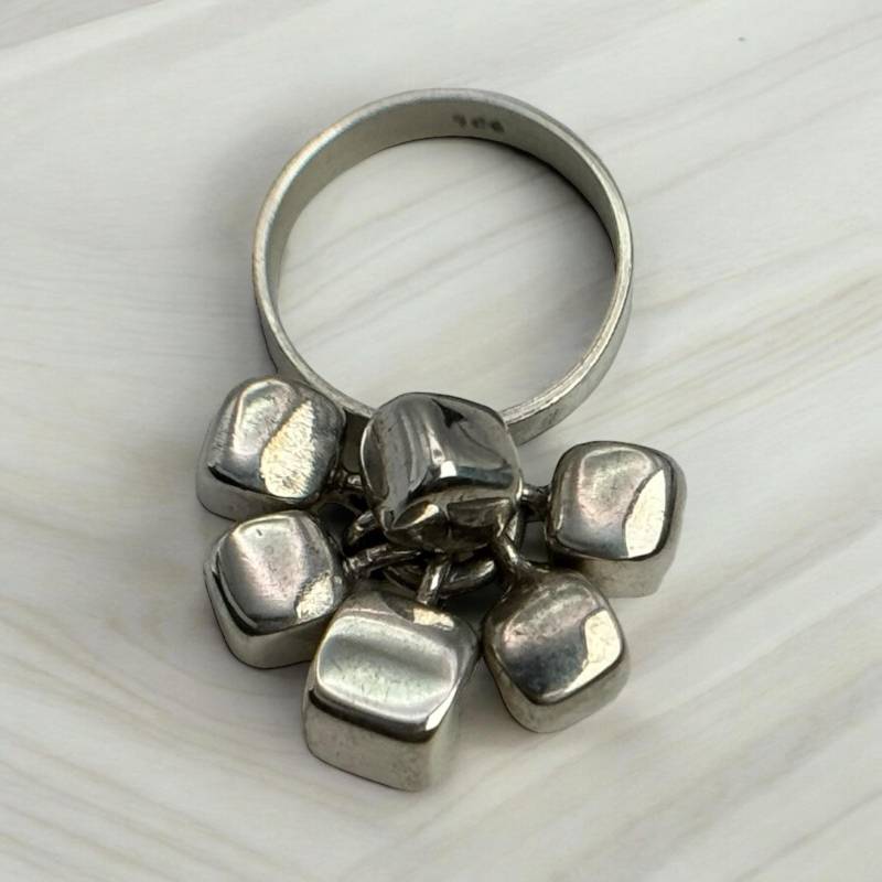 Cube Ring 925Er Silber Gr. 53 17mm Damen Silberring Geschenk Exklusiv Patina Design Alt Selten Eyecatcher Beweglich von EyecatchersJuwellery