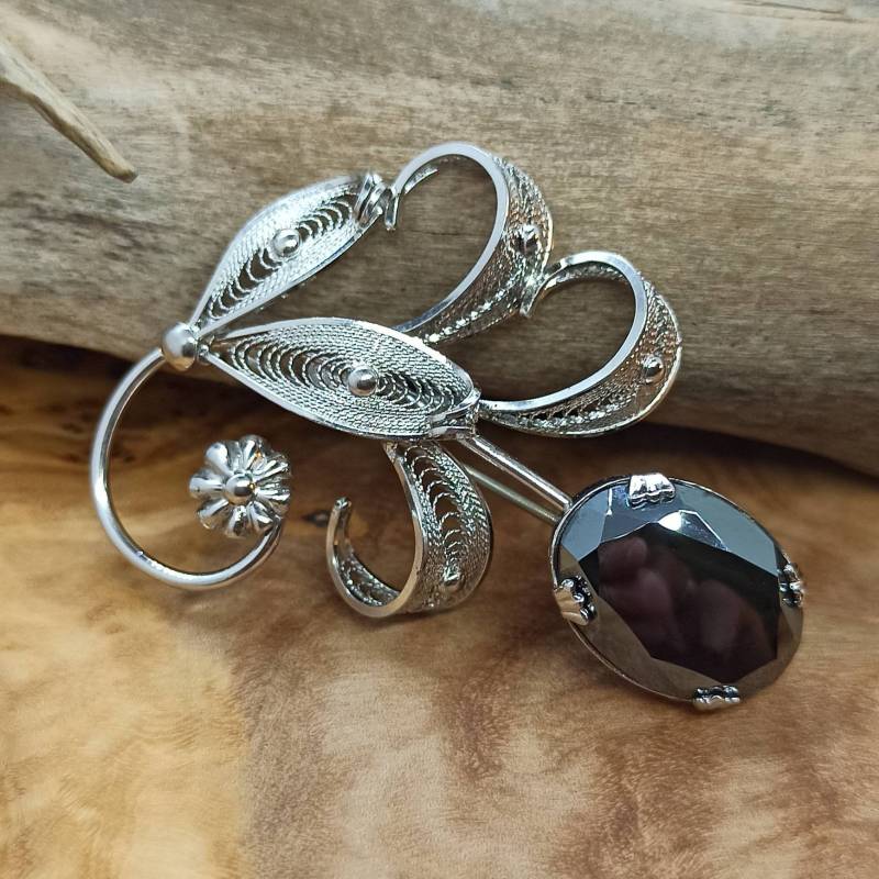 Design Brosche 925Er Silber 49 X 36mm Edel Damen Geschenk Oma Silberbrosche Vintage Luxus Elegant Exklusiv Selten Rar Hämatit Rarität Design Brosche 925Er Silber 49 X 36mm Edel Damen Geschenk Oma Silberbrosche Vintage Luxus Elegant Exklusiv Selten Rar Hämatit Rarität von EyecatchersJuwellery