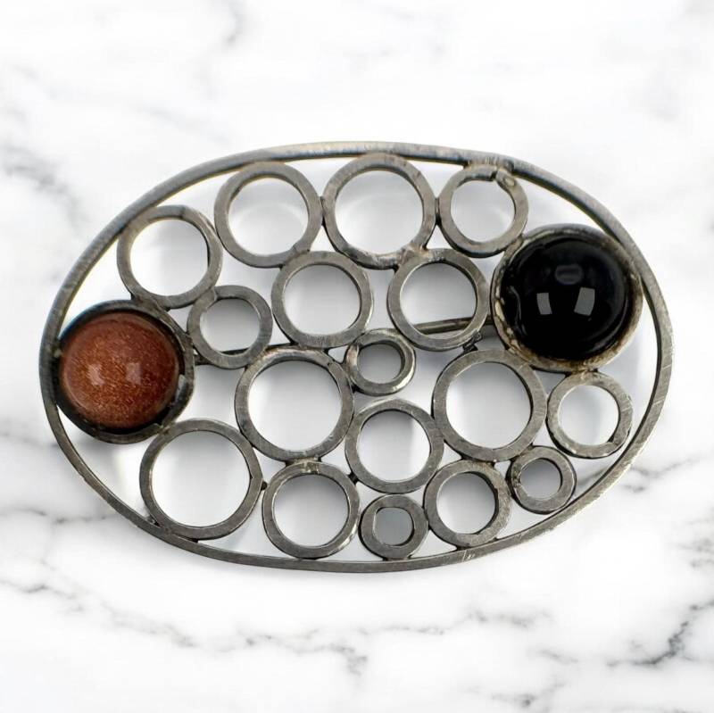 Design Brosche 925Er Silber 50 X 34mm Edel Damen Geschenk Oma Silberbrosche Vintage Luxus Elegant Exklusiv Selten Rar Rarität Art Deco von EyecatchersJuwellery