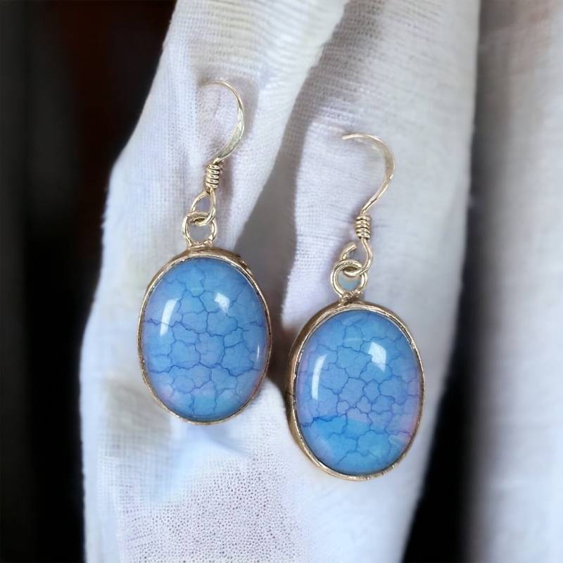 Design Hängeohrringe 925Er Silber 32 X 13mm Edelstein Vintage Geschenk Damen Edel Luxus Ohrringe Hängend Exklusiv Modern Selten von EyecatchersJuwellery