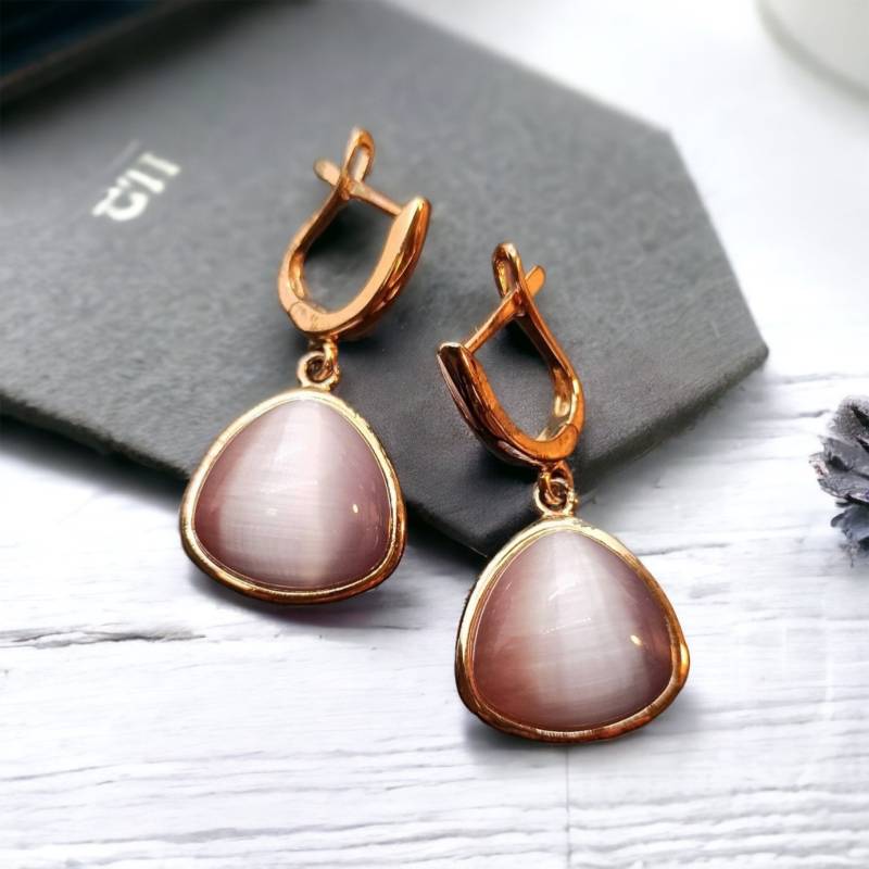 Design Hängeohrringe 925Er Silber 32 X 17mm Edelstein Vintage Geschenk Damen Edel Luxus Ohrstecker Ohrringe Hängend Exklusiv Goldfarbend von EyecatchersJuwellery