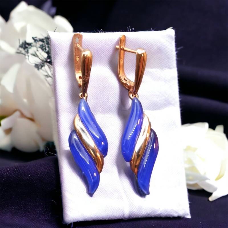 Design Hängeohrringe 925Er Silber 47 X 11mm Edelstein Vintage Geschenk Damen Edel Luxus Ohrstecker Ohrringe Hängend Exklusiv Goldfarbend von EyecatchersJuwellery