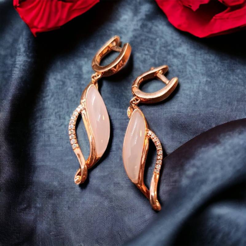 Design Hängeohrringe 925Er Silber 50 X 12mm Edelstein Vintage Geschenk Damen Zirkonia Ohrstecker Ohrringe Hängend Exklusiv Goldfarbend Edel von EyecatchersJuwellery