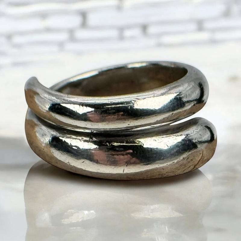 Design Ring 18mm Gr. 56 925Er Silber Geschenk Eyecatcher Patina Vintage Silberring Damen Herren Retro Luxus Modern Exklusiv Rarität von EyecatchersJuwellery