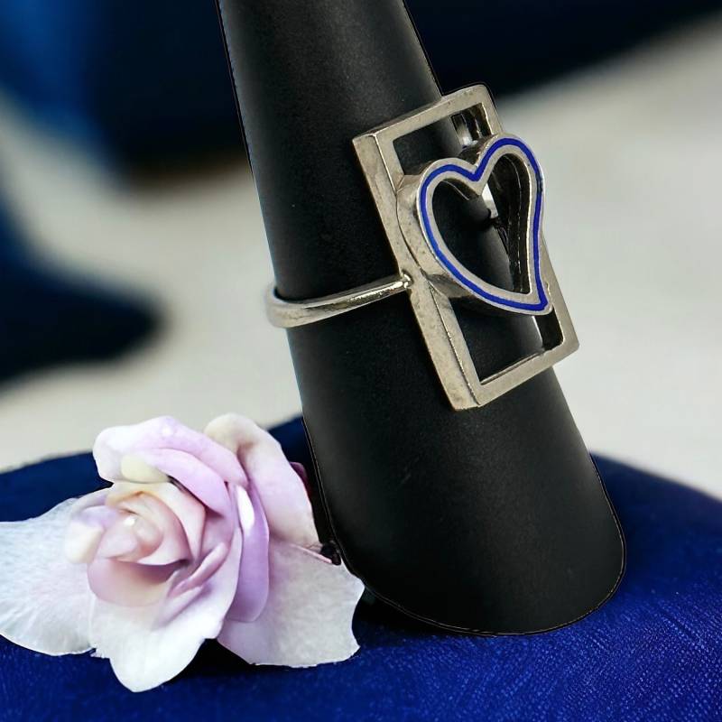 Design Ring 800Er Silber 18, 1mm Gr. 57 Vintage Style Geschenk Patina Damen Exklusiver Eyecatcher Rarität Selten Herz von EyecatchersJuwellery