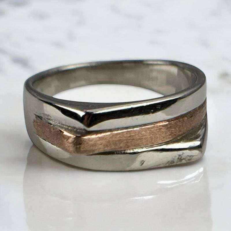 Design Ring 925Er Silber 18, 5mm Gr. 58 Vintage Geschenk Patina Muster Eyecatcher Damen Herren Silberring Retro Zeitlos Modern von EyecatchersJuwellery