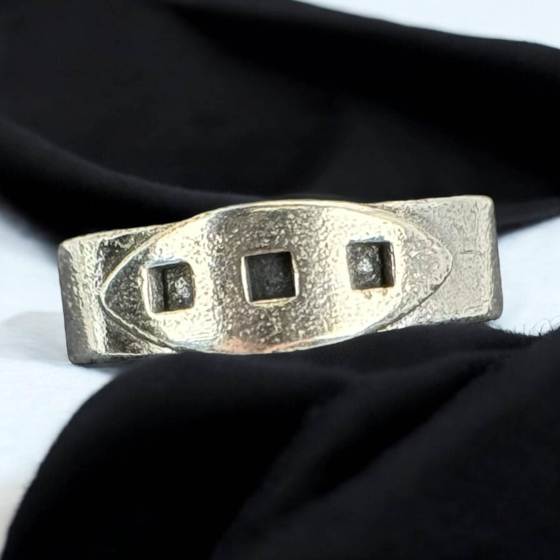 Design Ring 925Er Silber 18, 8mm Gr. 59 Vintage Geschenk Patina Muster Eyecatcher Damen Herren Silberring Retro Zeitlos Modern von EyecatchersJuwellery