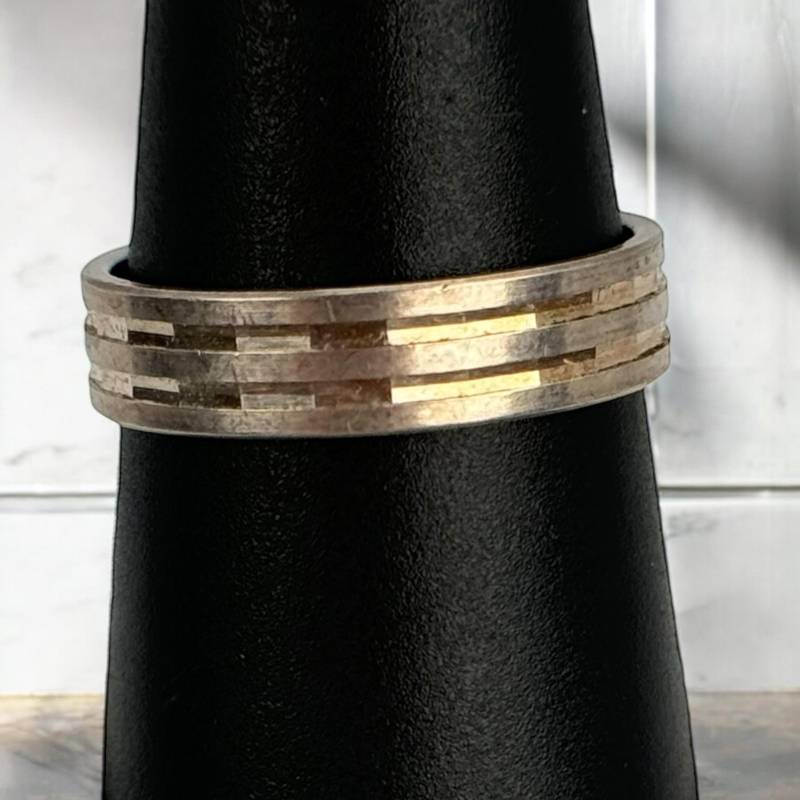 Design Ring 925Er Silber Damen Herren Vintage 18, 8mm Gr. 59 Silberring Geschenk Exklusiv Eyecatcher Retro Zeitlos Rarität Modern Muster von EyecatchersJuwellery