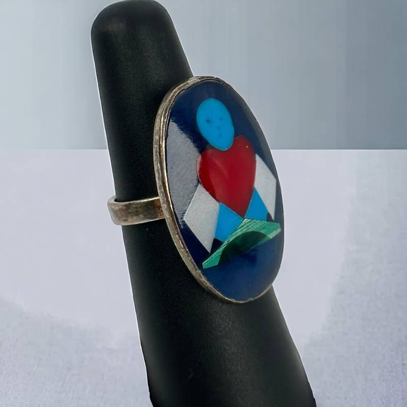 Design Ring 925Er Silber Damen Vintage 16, 3mm Gr. 51 Silberring Geschenk Exklusiv Eyecatcher Rarität Retro Zeitlos Modern Luxus Mosaik Herz von EyecatchersJuwellery