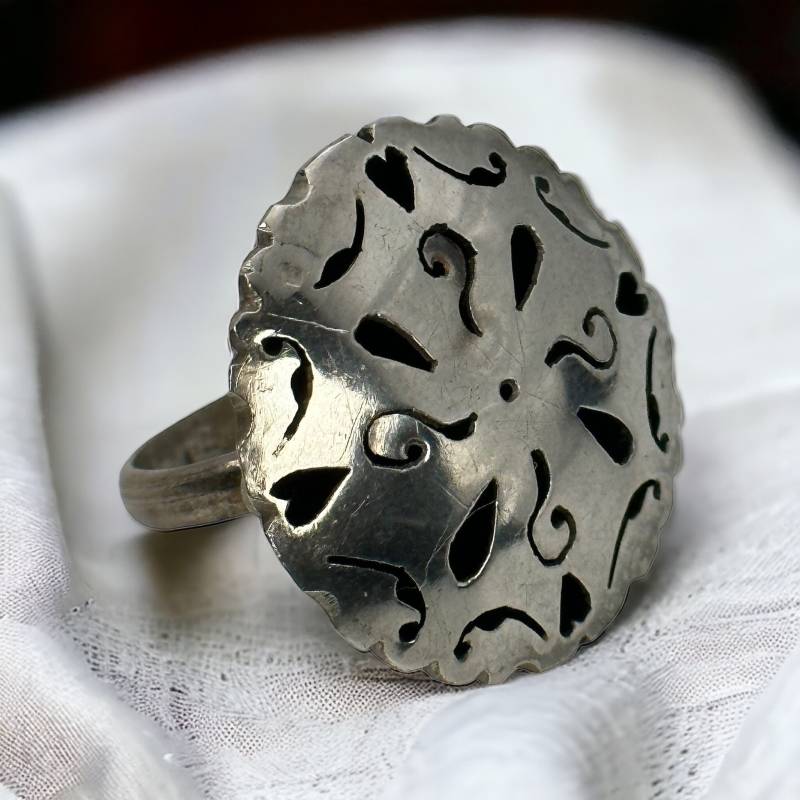 Design Ring 925Er Silber Damen Vintage Used 16, 9mm Gr. 53 Silberring Geschenk Exklusiv Eyecatcher Rarität Retro Zeitlos Modern von EyecatchersJuwellery
