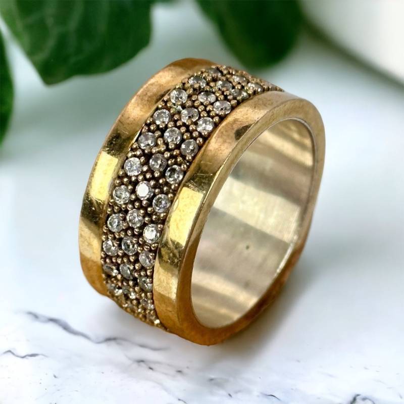 Design Ring 925Er Silber Damen Vintage Used 19, 3mm Gr. 60 Silberring Geschenk Exklusiv Eyecatcher Rarität Retro Zeitlos Modern Zirkonia Pave von EyecatchersJuwellery