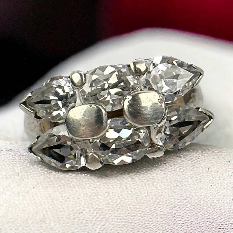 Design Ring 925Er Silber Damen Zirkonia Vintage Used 18, 8mm Gr. 59 Silberring Geschenk Exklusiv Eyecatcher Poliert Rarität Retro Zeitlos von EyecatchersJuwellery