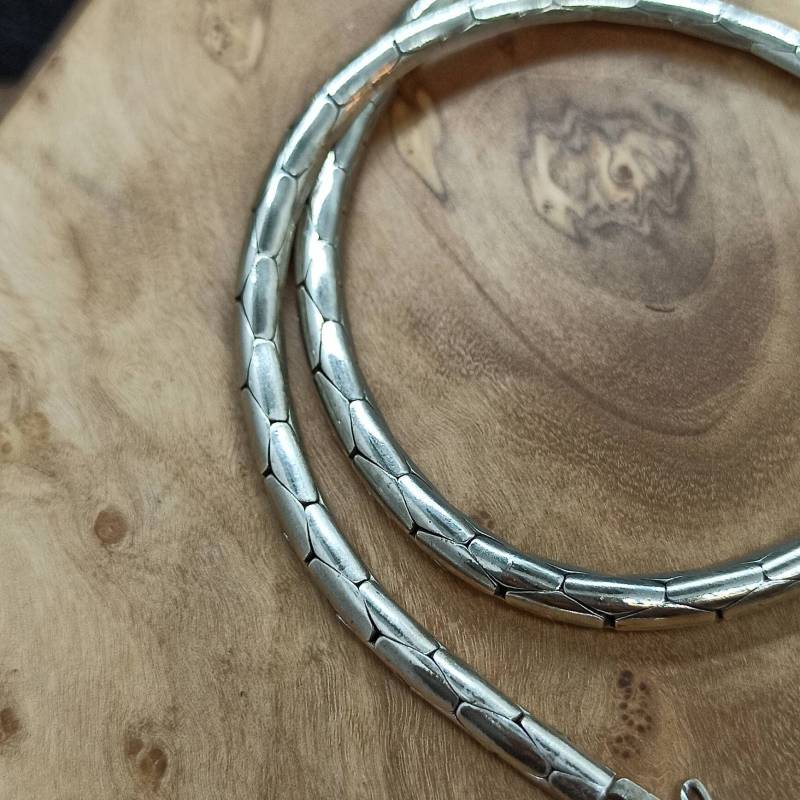 Design Silberkette 925Er Silber 48cm Lang 3, 9mm Breite Kette Vintage Geschenk Exklusiv Patina Damen Halskette Luxus Eyecatcher Rarität von EyecatchersJuwellery