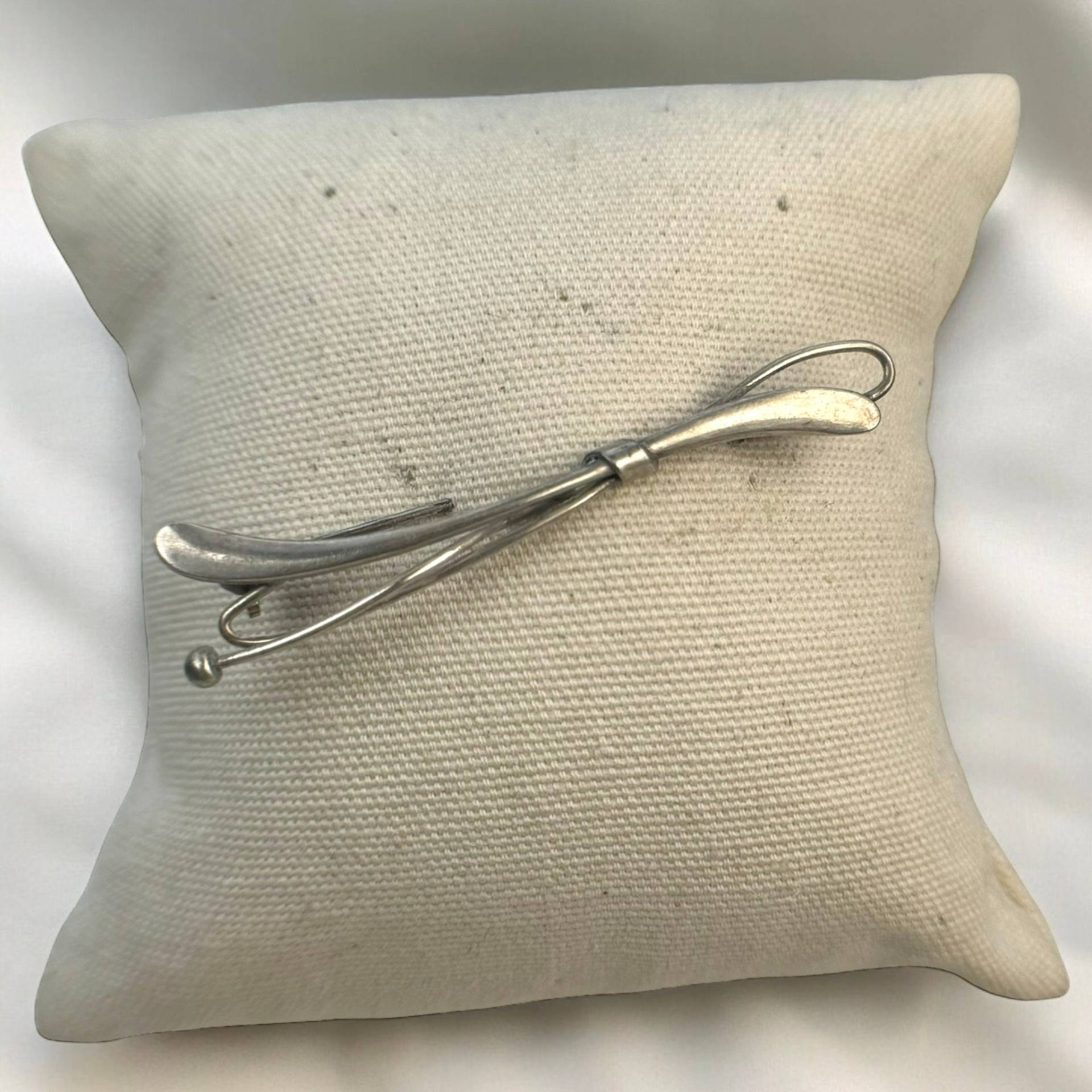 Designer Brosche Atelier Rusch 835Er Silber 56mm Lang Art Deco Jugendstil Alt Vintage Geschenk Damen Eyecatcher Modern Rarität von EyecatchersJuwellery