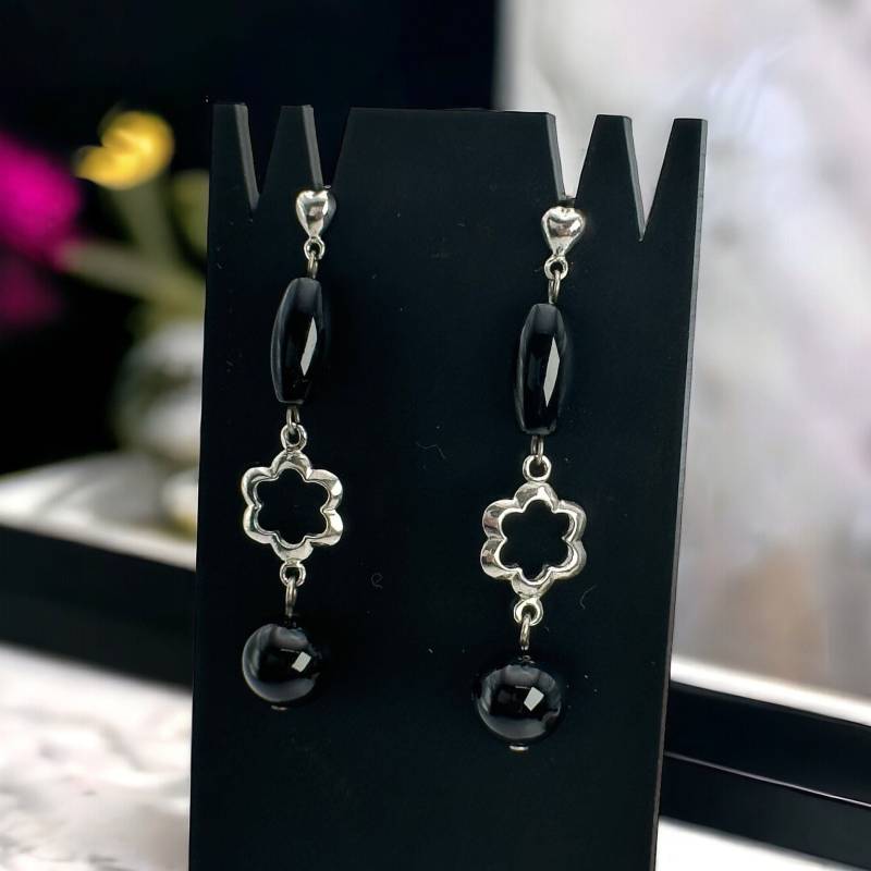 Echt Silber Hängeohrringe Ohrringe Mit Stecker Vintage Retro Erinnerung Geschenk Eyecatcher Ca 5cm Fashion Exklusiv Luxus Modern Rarität von EyecatchersJuwellery