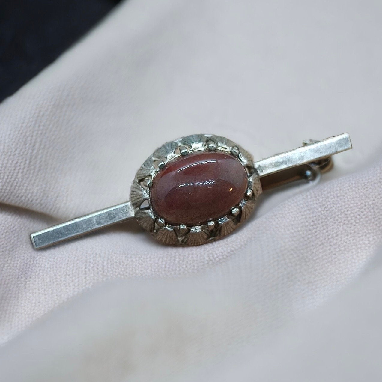 Edelstein Brosche 835Er Silber 47mm Vintage Geschenk Patina Luxus Accessoires Rarität Exklusiv Silberbrosche Anstecknadel von EyecatchersJuwellery