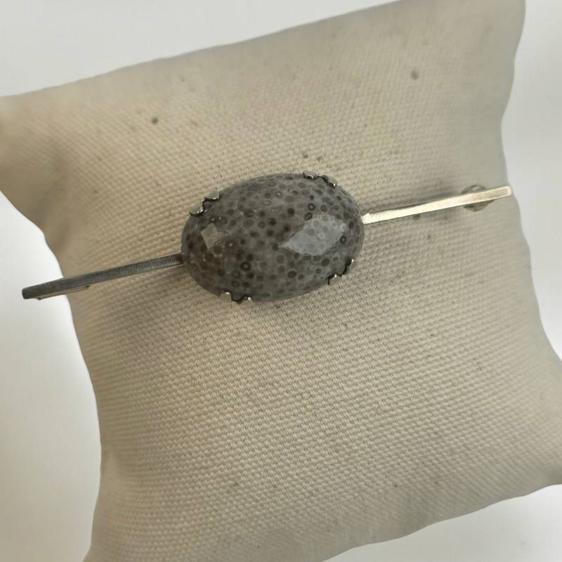 Edelstein Brosche Echt Silber Stabbrosche Vintage Damen Patina Edel Rarität Retro Zeitlos Modern Exklusiv Eyecatcher von EyecatchersJuwellery