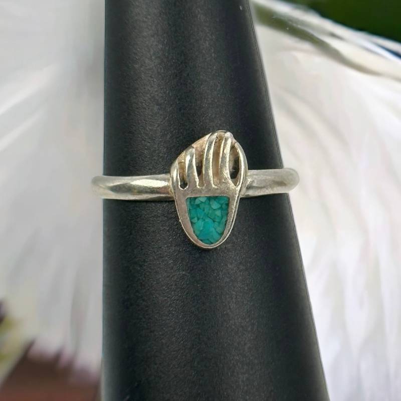 Edelstein Ring 925Er Silber Vintage 17mm Gr. 53 Geschenk Edel Exklusiv Silberring Mit Patina Damen Design Eyecatcher Fuß Pfote von EyecatchersJuwellery