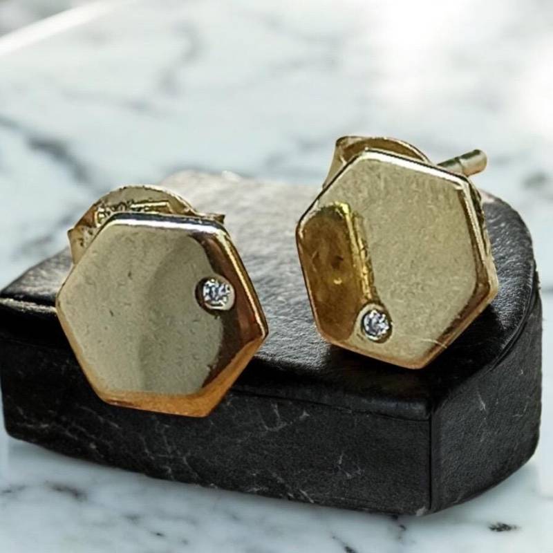 Edle Ohrstecker 925Er Silber 8mm Durchmesser Vergoldet Vintage Geschenk Patina Damen Schmuck Eyecatcher Design Rarität Exklusiv Luxus Retro von EyecatchersJuwellery