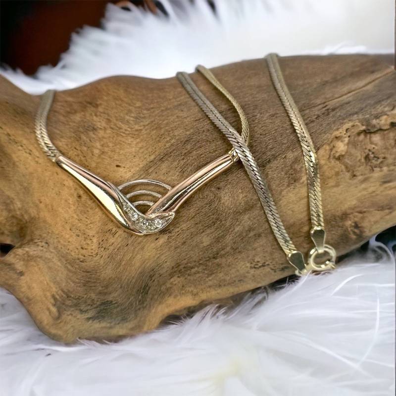 Edle Silberkette 42cm Collier 925Er Silber Vintage Damen Geschenk Halskette Retro Zeitlos Eyecatcher Modern Edelsteine Rarität von EyecatchersJuwellery