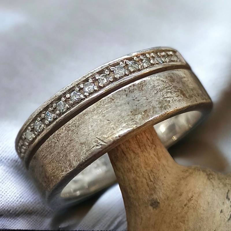 Esprit Ring 925Er Silber 17mm Gr. 53 Vintage Edelstein Modernes Design Patina Geschenk Damen Seltenes Fundstück Pave Retro Alt von EyecatchersJuwellery