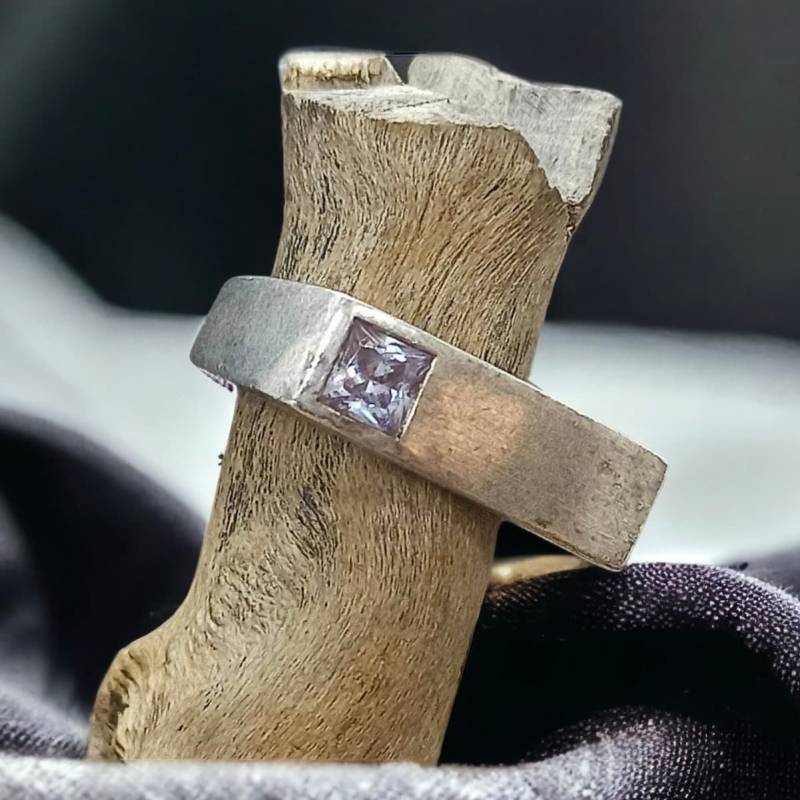 Esprit Ring 925Er Silber 19, 1mm Gr. 60 Vintage Edelstein Modernes Design Patina Geschenk Damen Seltenes Fundstück von EyecatchersJuwellery