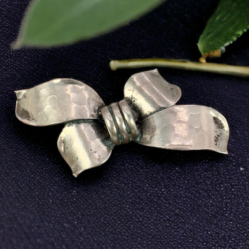 Exklusive Brosche 835Er Silber 48 X 23mm Schleife Alt Vintage Geschenk Design Damen Edel Retro Zeitlos Luxus von EyecatchersJuwellery