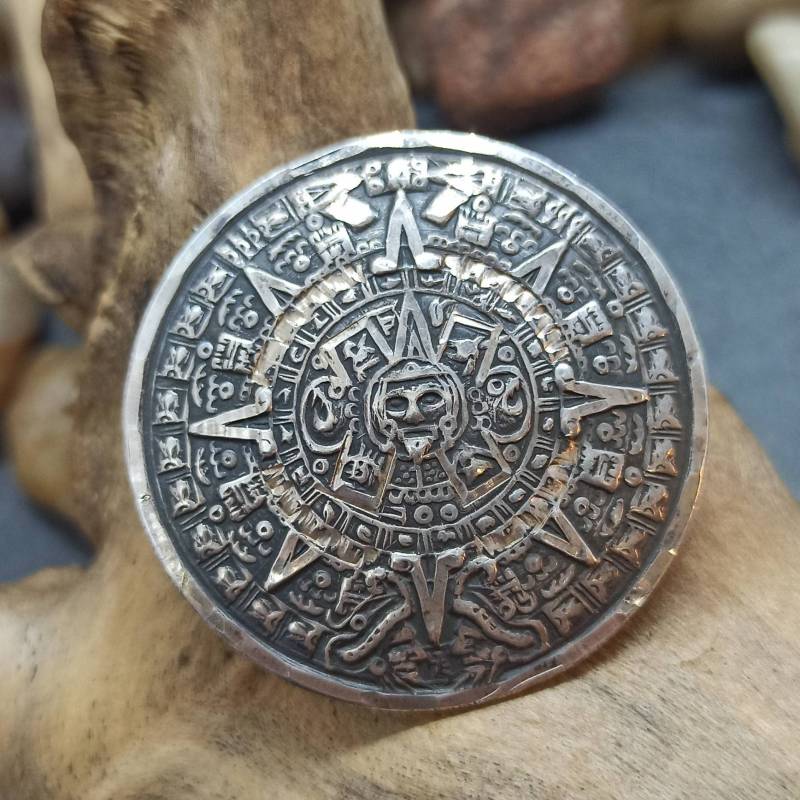 Exklusive Brosche 925Er Silber Götze Maja Azteken Mexiko Vintage Geschenk 35mm Edles Design Patina Rar Selten Rarität Damen Kettenanhänger Exklusive Brosche 925Er Silber Götze Maja Azteken Mexiko Vintage Geschenk 35mm Edles Design Patina Rar Selten Rarität Damen Kettenanhänger von EyecatchersJuwellery