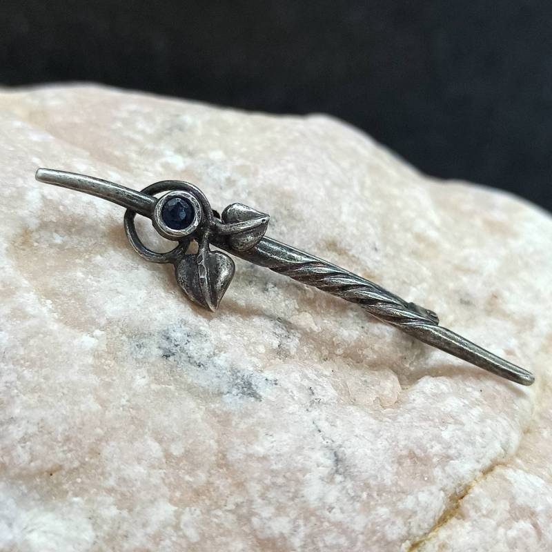 Exklusive Brosche Echt Silber Vintage Geschenk 42 X 9mm Edles Design Patina Rar Selten Geschenkidee Damen Zirkonia Edelstein Eyecatcher von EyecatchersJuwellery