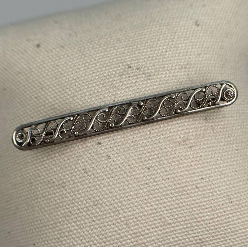 Exklusive Brosche Echt Silber Vintage Geschenk 47 X 6mm Edles Design Patina Rar Selten Geschenkidee Damen Jugendstil Eyecatcher von EyecatchersJuwellery