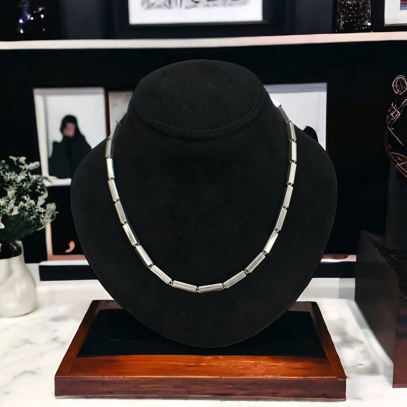 Exklusive Halskette 925Er Silber Silberkette 47cm Lang Vintage Kette Geschenk Edles Design Selten Damen Patina Eckig Massiv Schwer Retro von EyecatchersJuwellery