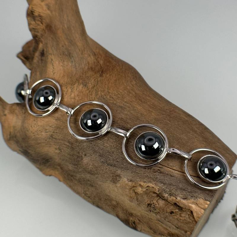 Exklusives Armband 835Er Silber Hämatit 20cm Lang 16mm Breit Vintage Patina Damen Selten Eyecatcher Geschenk Edel Luxus Retro Zeitlos von EyecatchersJuwellery
