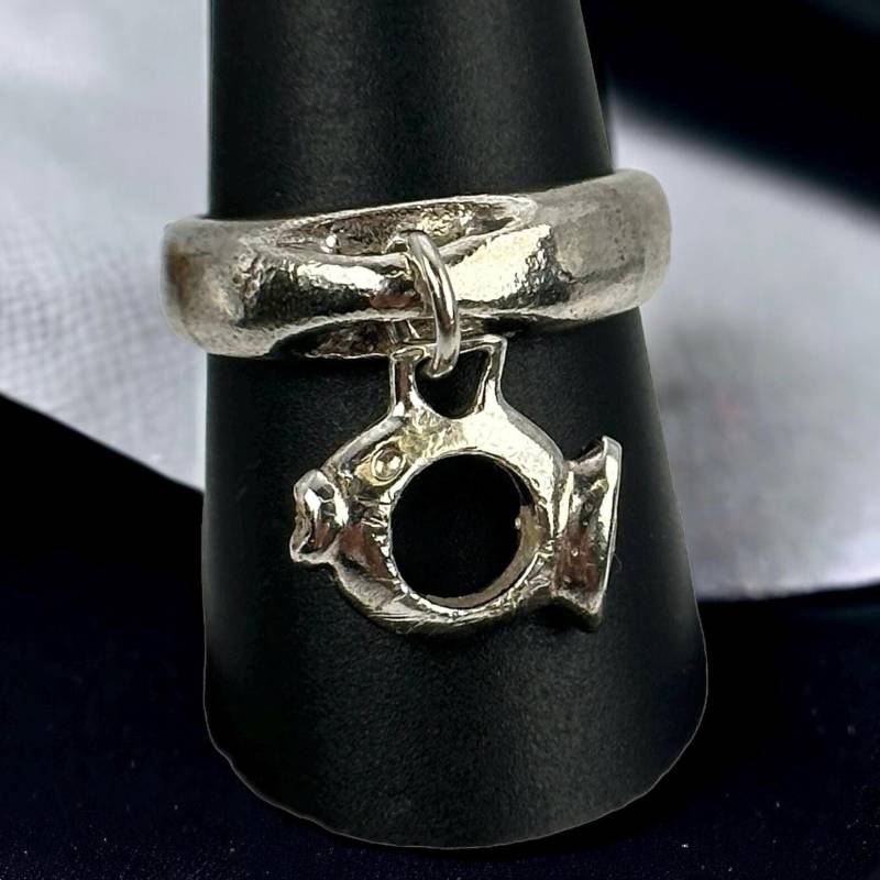 Fisch Ring 925Er Silber Damen Vintage 18, 8mm Gr. 59 Silberring Geschenk Exklusiv Eyecatcher Rarität Retro Zeitlos Anhänger Design Luxus von EyecatchersJuwellery