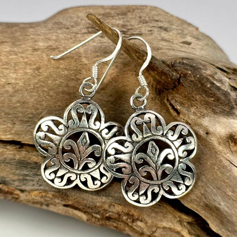 Florale Hängeohrringe 925Er Silber 38 X 20 Mm Jugendstil Vintage Geschenk Damen Edel Luxus Selten Rar Ohrringe Hängend Exklusiv Blumen von EyecatchersJuwellery