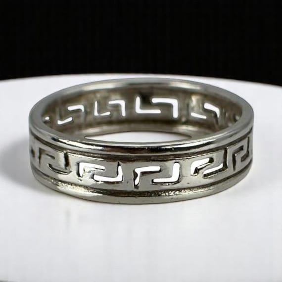 Griechischr Ring 925Er Silber 21mm Gr. 66 Patina Geschenk Damen Herren Exklusiv Silberring Unendlichkeit Modern Stylisch Fashion von EyecatchersJuwellery
