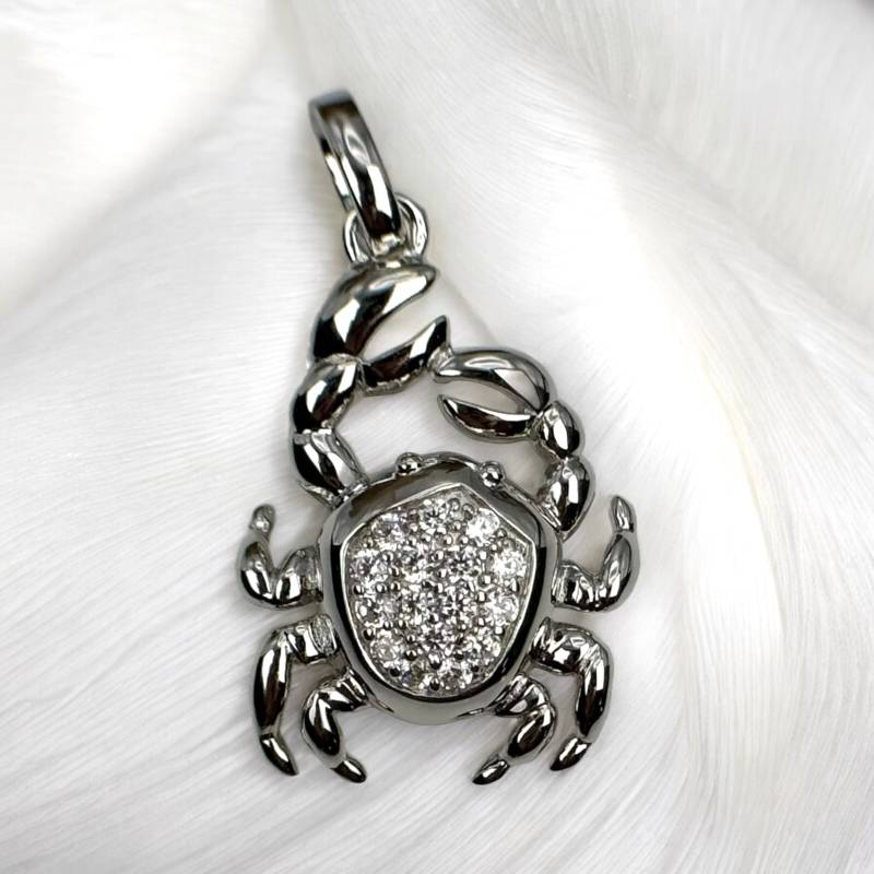 Großer Krebs Kettenanhänger 925Er Silber Zirkonia Sternzeichen Exklusiv Modern Fashion Anhänger Eyecatcher Design Massiv Luxus Geschenk von EyecatchersJuwellery