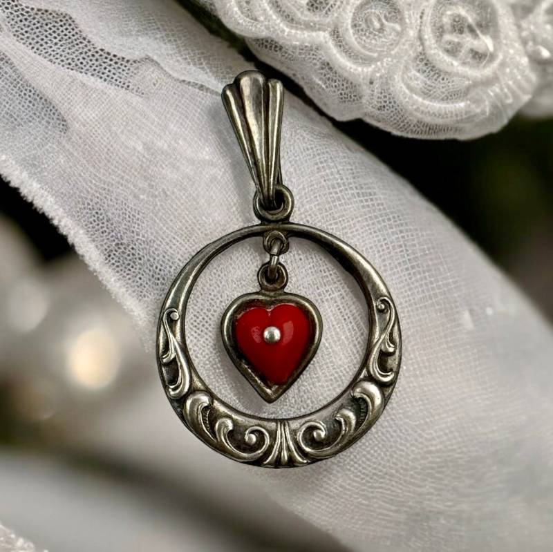 Herz Anhänger 835Er Silber Kettenanhänger Vintage Edles Design Geschenk Damen Retro Zeitlos Modern Jugendstil Renaissance Barrock von EyecatchersJuwellery