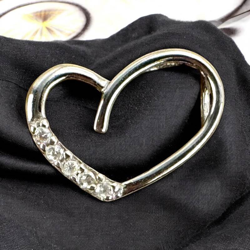 Herz Kettenanhänger 925Er Silber Mit Zirkonia Vintage Geschenk 17 X 12mm Anhänger Retro Zeitlos Modern Luxus Fashion Rarität Edelstein von EyecatchersJuwellery