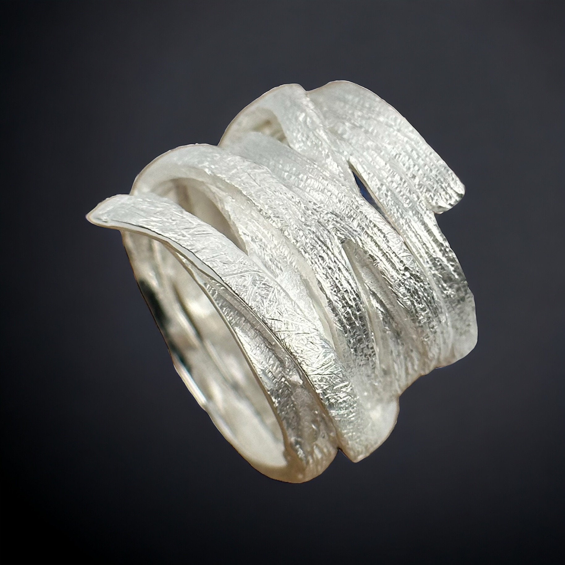 Ice Design Ring 925Er Silber 20mm Gr. 63 Geschenk Damen Moderne Form Exklusiv Luxus Herren Zeitlos Eyecatcher Massiv Schwer von EyecatchersJuwellery