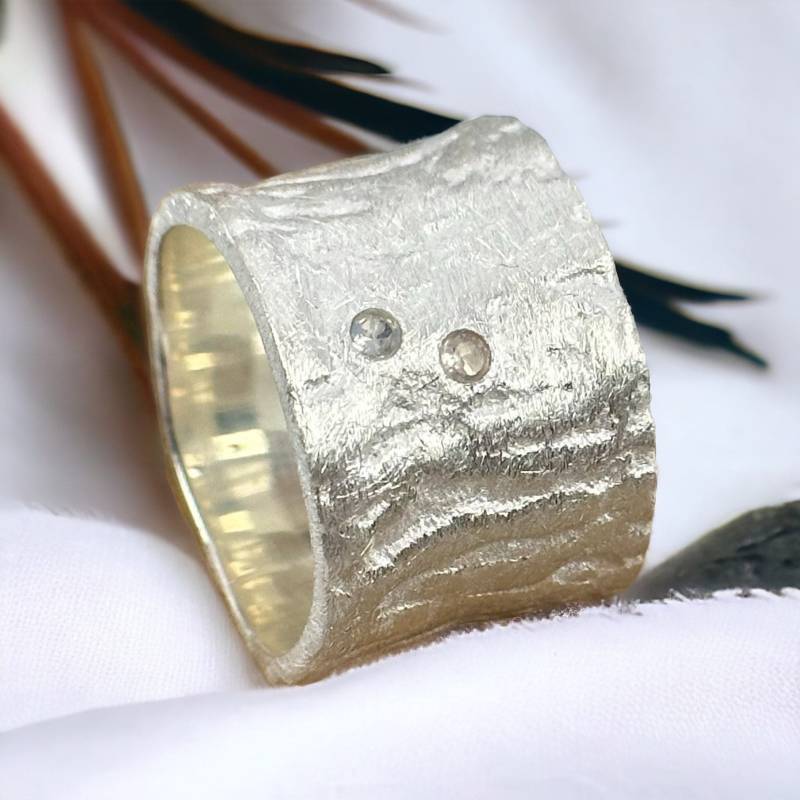 Ice Design Ring 925Er Silber 20mm Gr. 63 Geschenk Damen Moderne Form Exklusiv Luxus Herren Zeitlos Eyecatcher Massiv von EyecatchersJuwellery