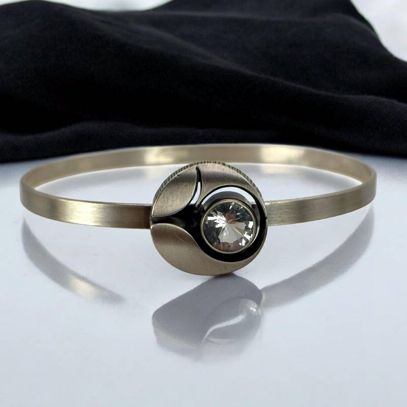 Karl Laine Designer Armreif 925Er Silber Vintage Modernist Rarität Exklusiv Design Bergkristall Eyecatcher Luxus Selten Fashion Finnland von EyecatchersJuwellery