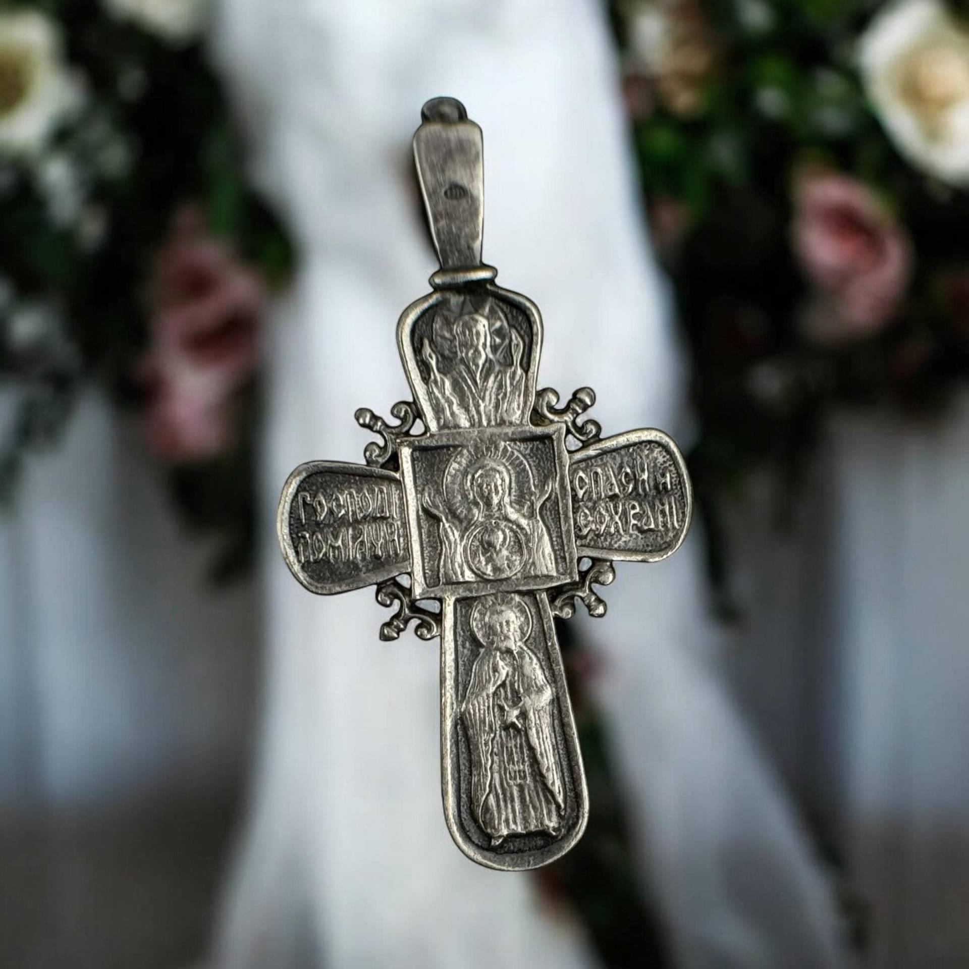 Kettenanhänger Kreuzanhänger Echt Silber Kreuz 48 X 26mm Vintage Geschenk Anhänger Patina Edel Exklusiv Selten Retro Zeitlos Modern Rarität von EyecatchersJuwellery