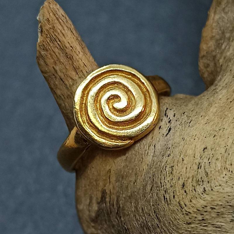 Kinder Ring 925Er Silber Vintage Größe Individuell Verstellbar Geschenk Edel Exklusiv Silberring Spirale Goldfarbend Design Kinderring von EyecatchersJuwellery